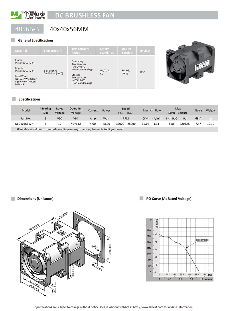 32000RPM高風壓服務(wù)器散熱風扇